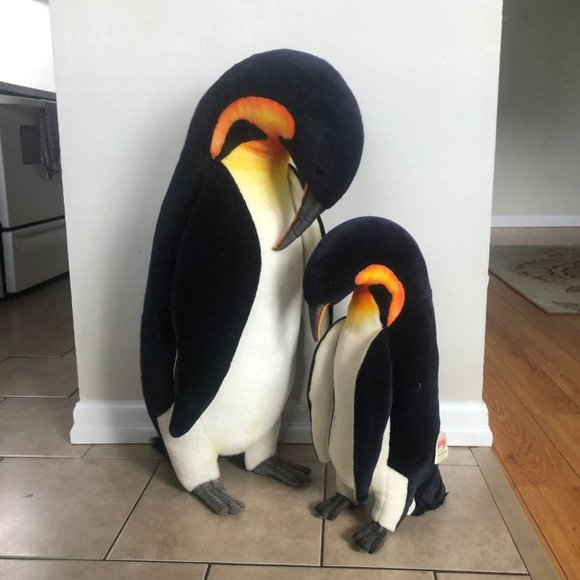 Hansa Creations Realistic Stuffed Animals, Doting Penguins (80cm, 50cm) - Picture 1 of 5